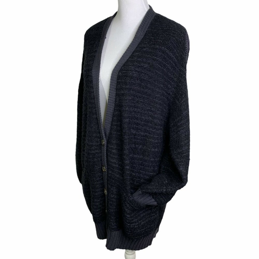 Free People Black Gray Deep Space Combo Cardigan - Picture 7 of 11